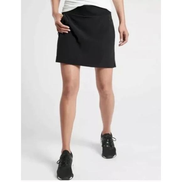 Athleta Soho Black Tennis Golf Skort Skirt Shorts Pockets Size 18 Plus - Picture 3 of 8